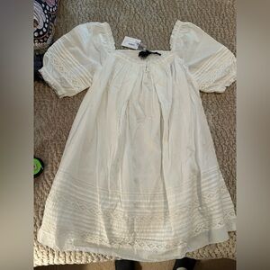 Hatch Ivory Nursing Dress with Lace Detail